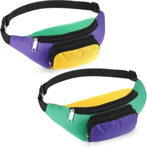 Abbylike 2 Pcs 2 Pack Fanny Packs 4th of July Patriotic White Blue Red Fanny Packs Adjustable Waist Bags Outfit Accessories for Women Men Independence Day USA American National Day Party (Mardi Style)
