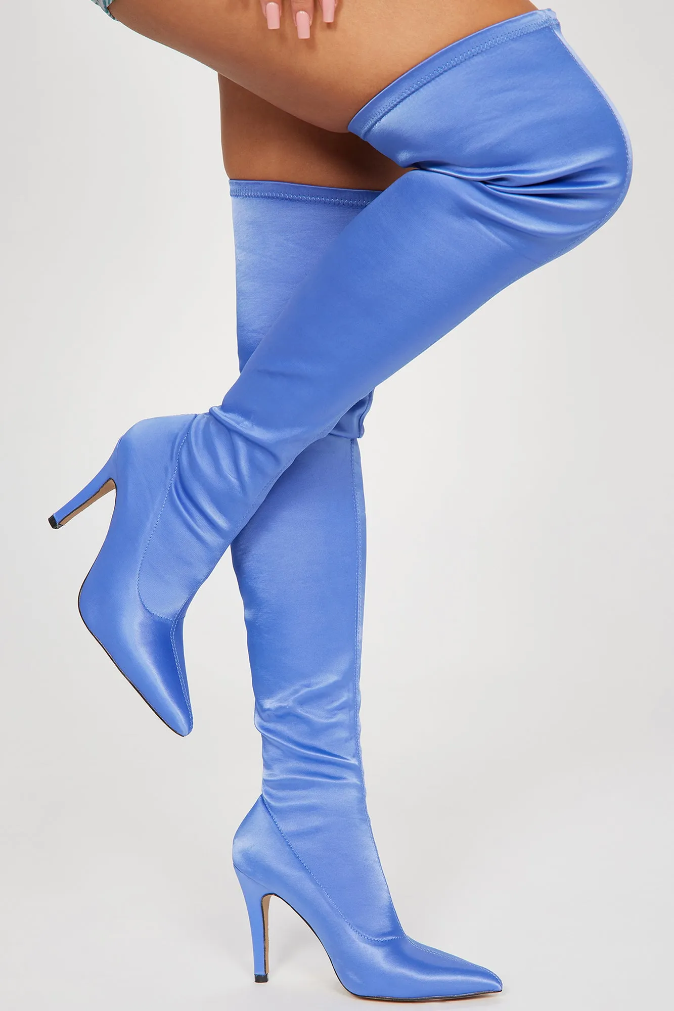 Always Your Babe Over The Knee Heeled Boots - Purple