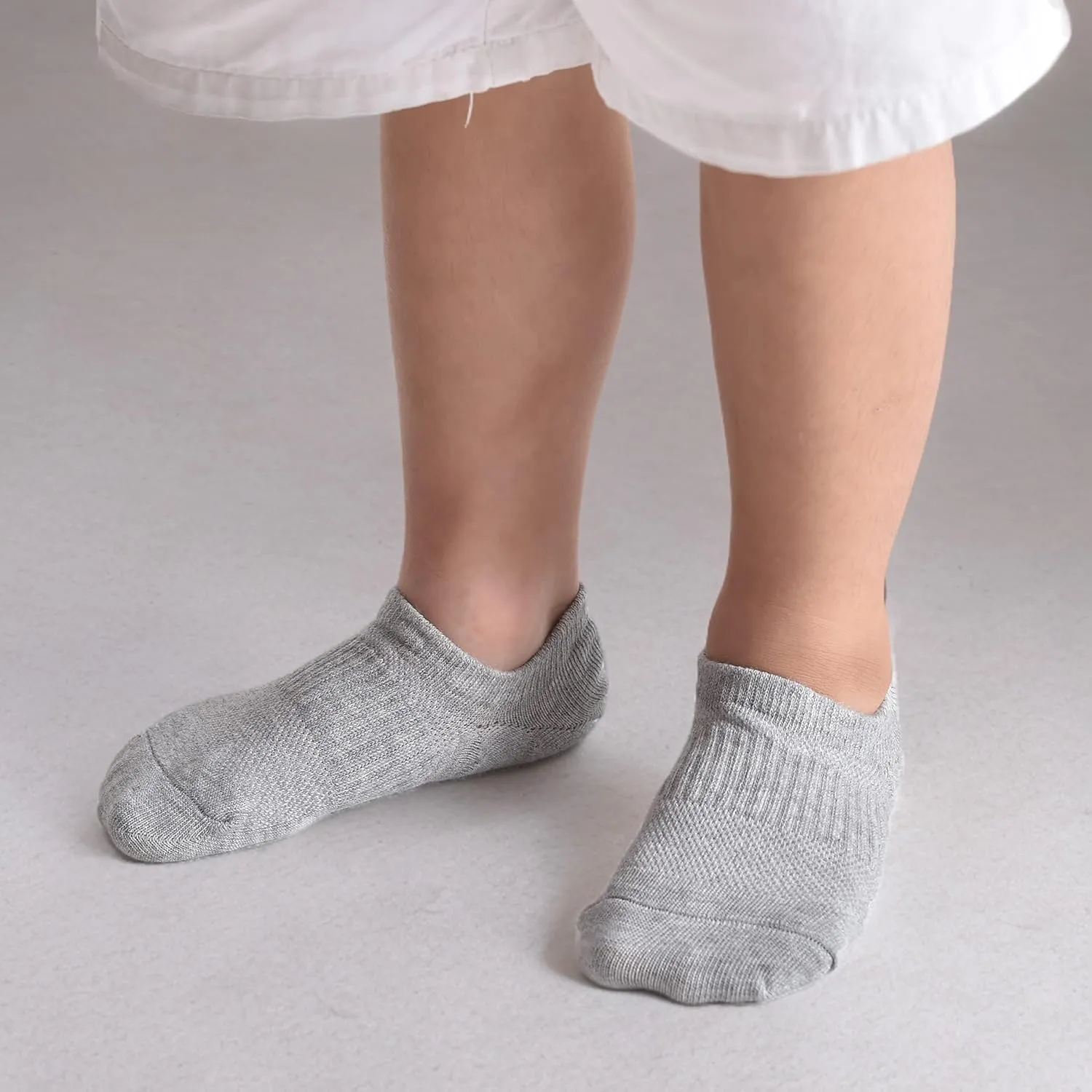 Cozi Foot 10 Pairs Boys Girls No Show Socks Cotton Non Slip Low Cut Socks