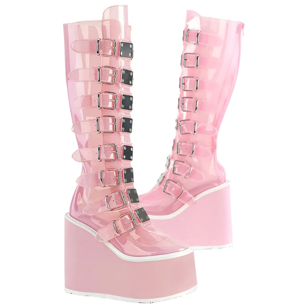 DemoniaCult SWING 815C Pink Transparent Boots