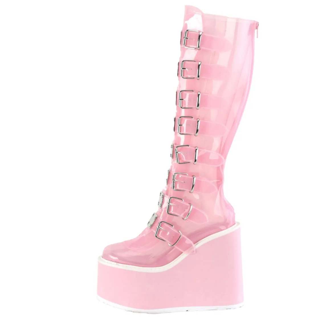 DemoniaCult SWING 815C Pink Transparent Boots