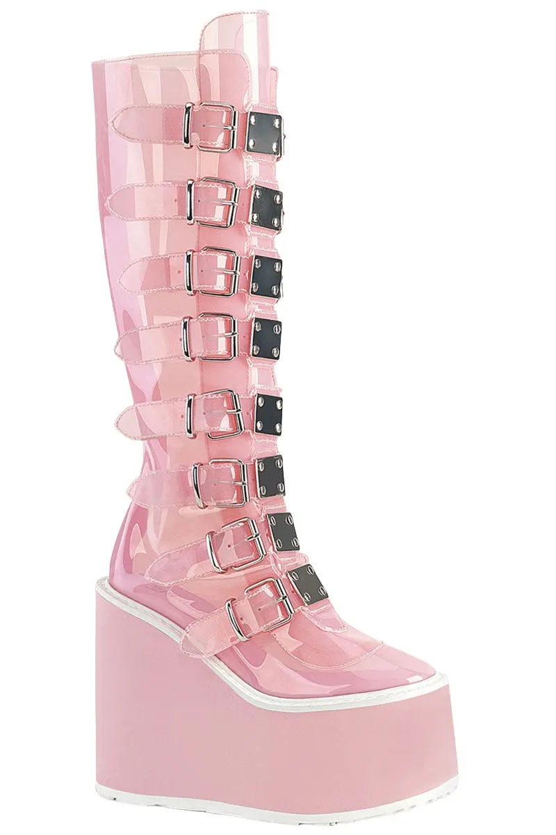 DemoniaCult SWING 815C Pink Transparent Boots