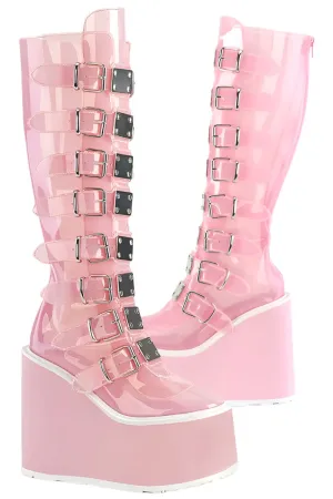 DemoniaCult SWING 815C Pink Transparent Boots