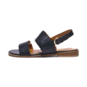 Graceland Flat Sandals Leather Black Colour For Women