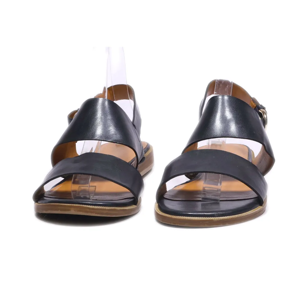 Graceland Flat Sandals Leather Black Colour For Women