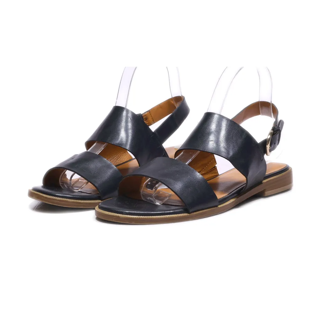Graceland Flat Sandals Leather Black Colour For Women