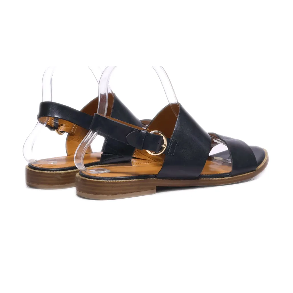 Graceland Flat Sandals Leather Black Colour For Women