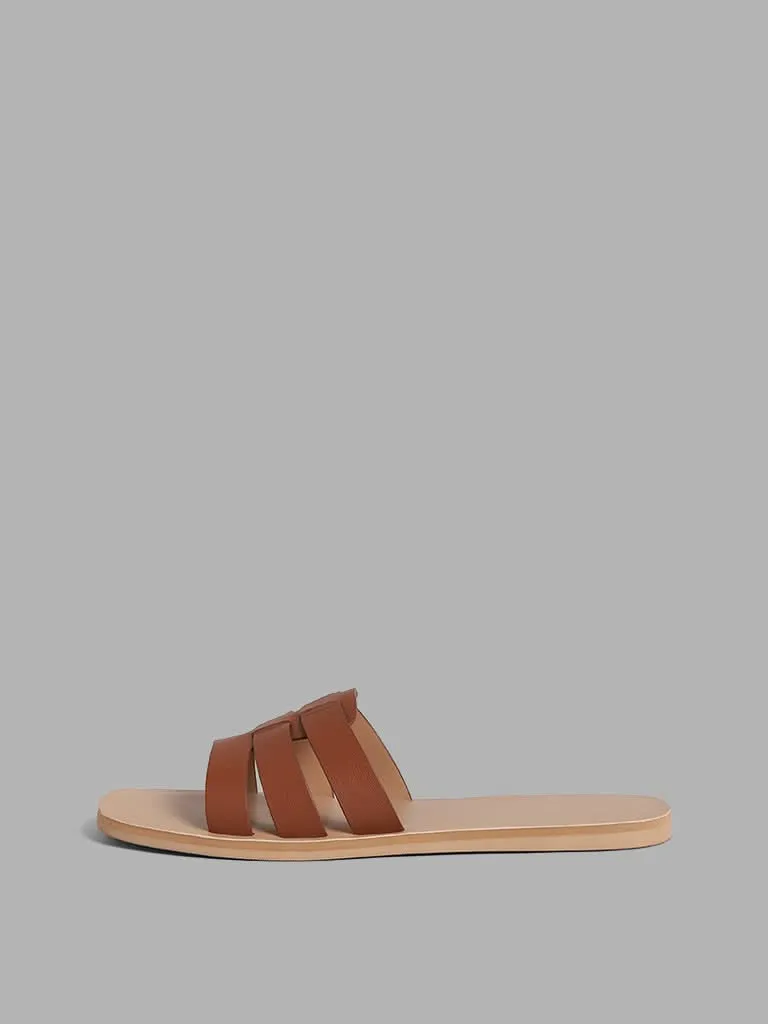 LUNA BLU Cage Band Brown Sandals