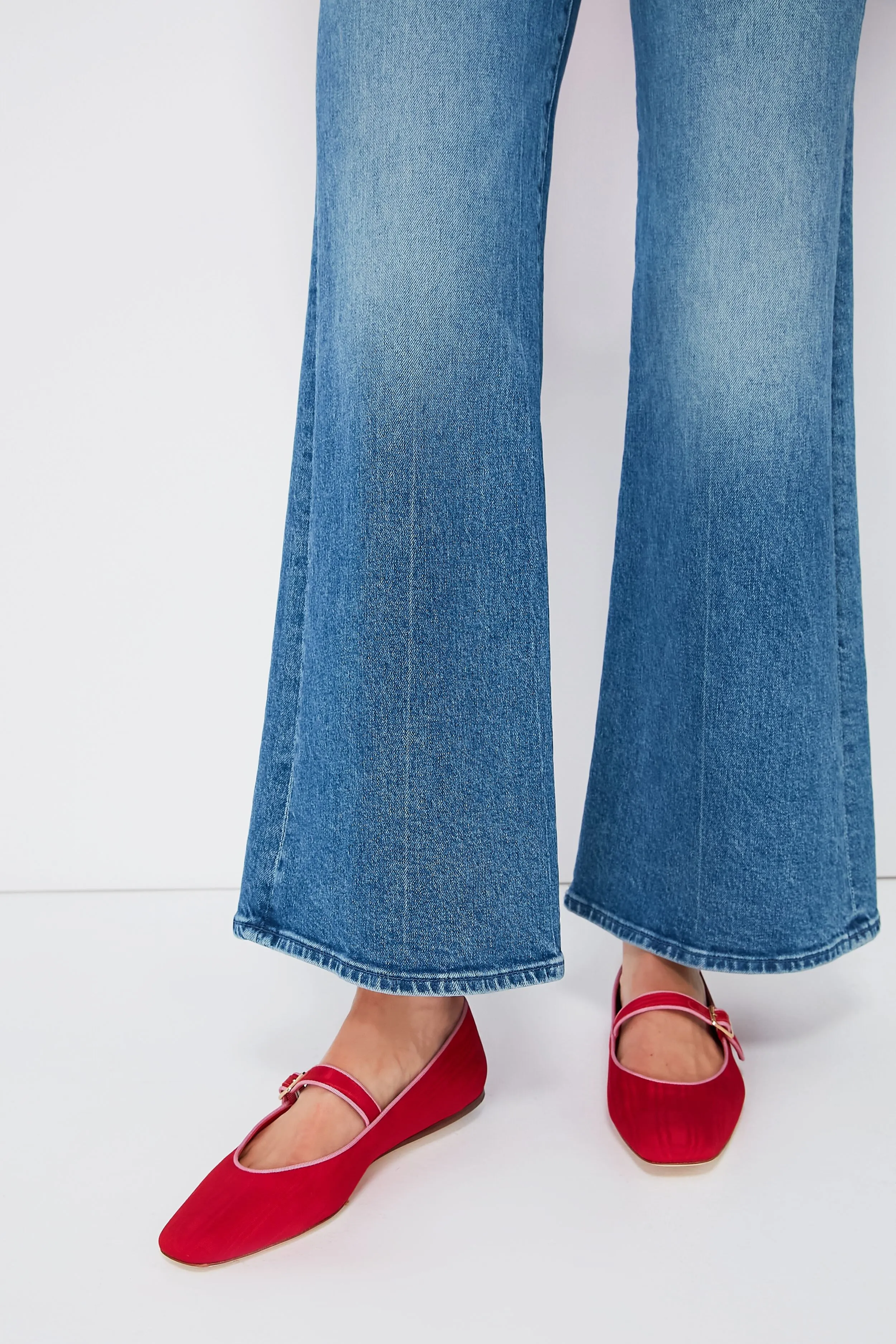 Red Moire Ginger Mary Jane Flat
