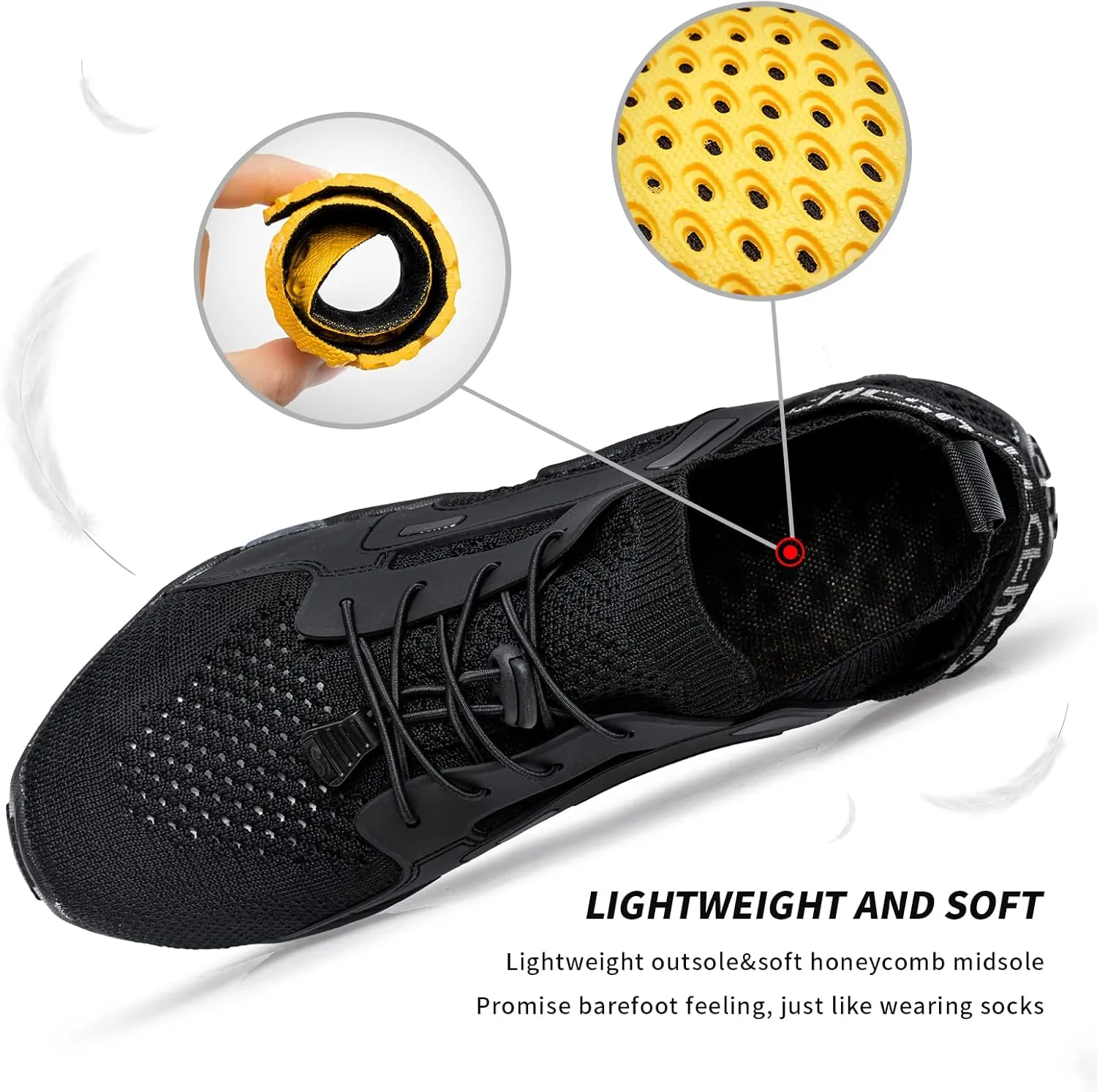 SOBASO Water Shoes Women Men Quick Drying Swim Beach Aqua Shoes for Water Sport Diving Hiking Sailing Travel