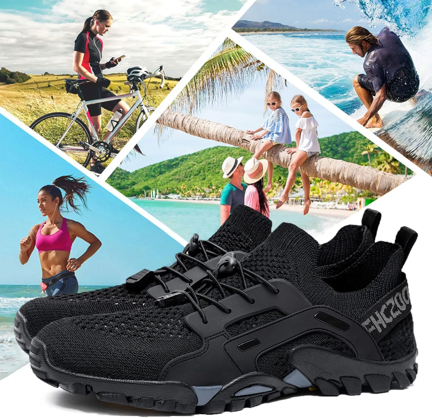 SOBASO Water Shoes Women Men Quick Drying Swim Beach Aqua Shoes for Water Sport Diving Hiking Sailing Travel