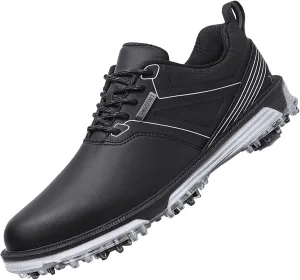ULTIANT Men's Golf Shoes Fixed Nailless Sole Waterproof Lightweight No-Slip Walking Shoes Size7.5-13