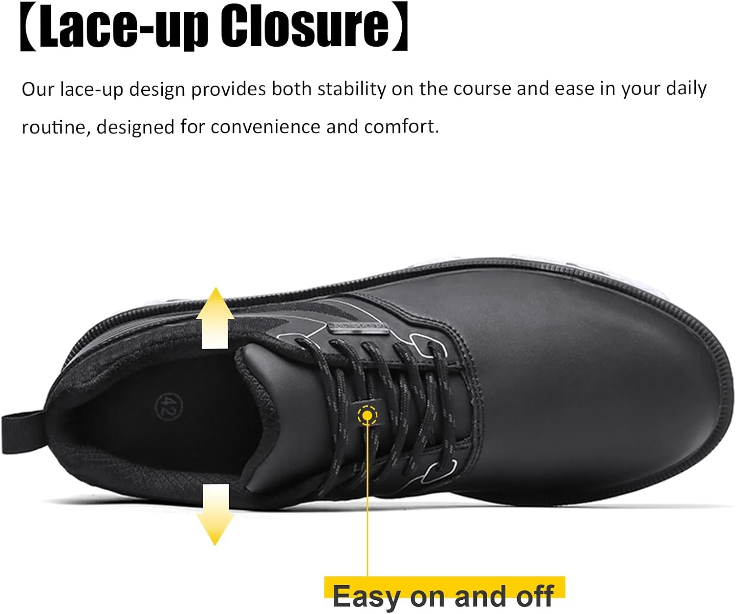 ULTIANT Men's Golf Shoes Fixed Nailless Sole Waterproof Lightweight No-Slip Walking Shoes Size7.5-13