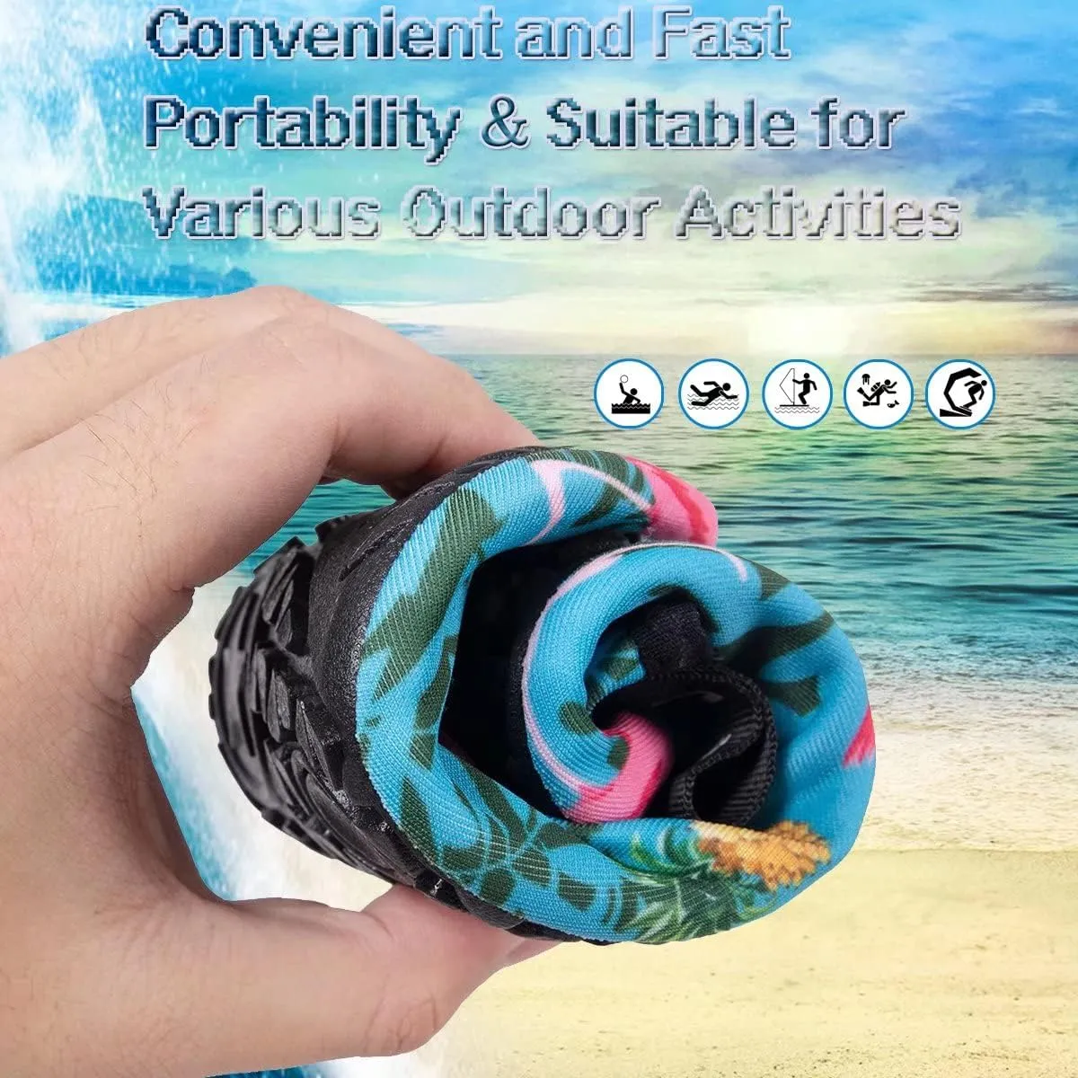 YALOX Water Shoes Women's Men's Outdoor Beach Swimming Aqua Socks Quick-Dry Barefoot Shoes Surfing Yoga Pool Exercise