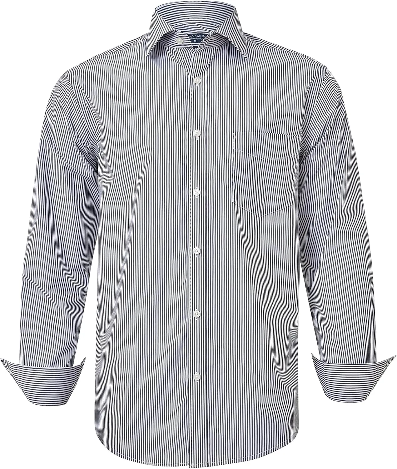 Year In Year Out Wrinkle Free Dress Shirt for Men Regular Fit Long Sleeve Wrinkle Resistant Shirt