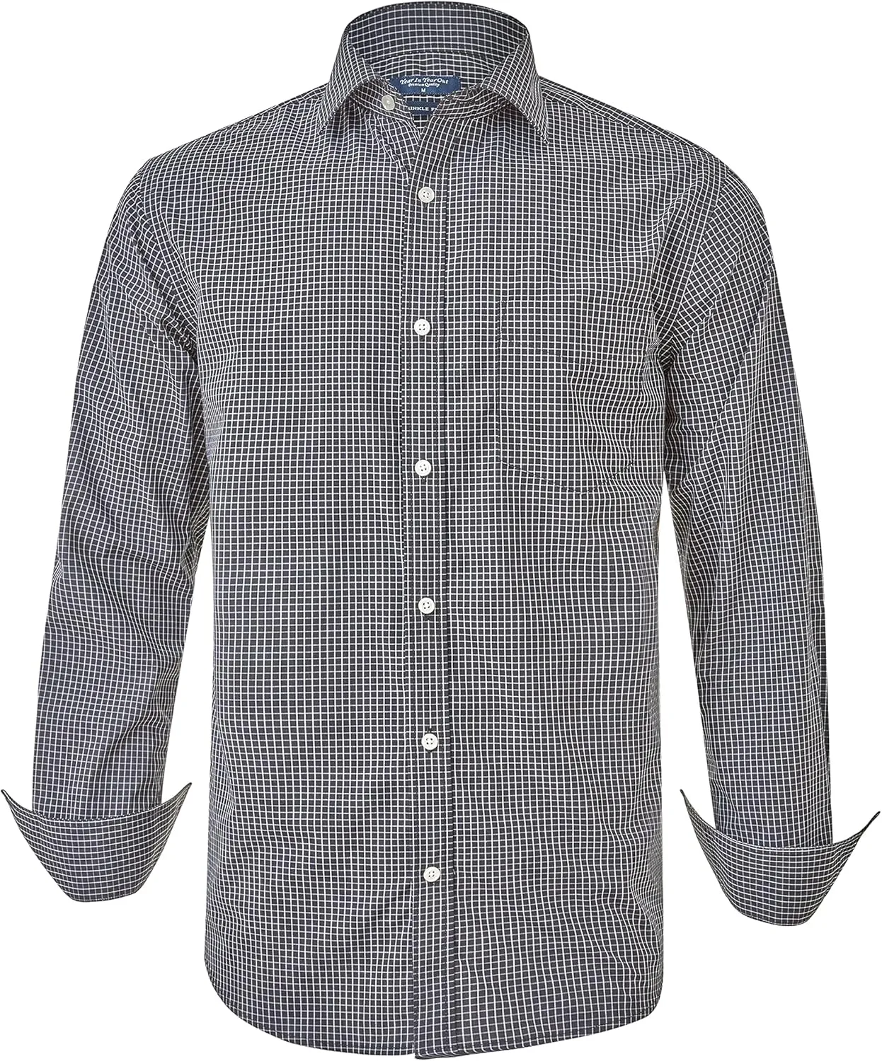 Year In Year Out Wrinkle Free Dress Shirt for Men Regular Fit Long Sleeve Wrinkle Resistant Shirt